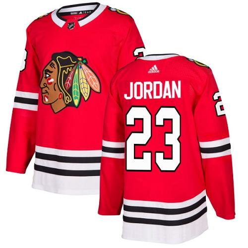 Adidas Men Chicago Blackhawks #23 Michael Jordan Red Home Authentic Stitched NHL Jersey